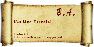 Bartho Arnold névjegykártya
